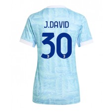 Juventus Jonathan David #30 Bortedrakt Kvinner 2025-26 Kortermet